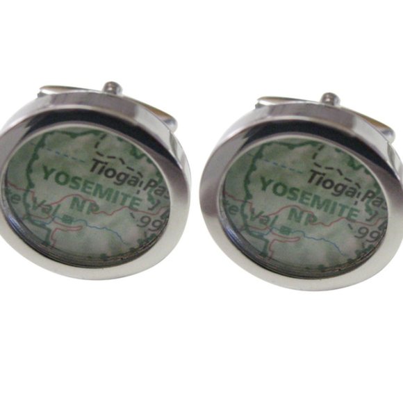 Amazon.com: Kiola Designs Yosemite National Park Map  Yosemite National Park Map Cufflinks